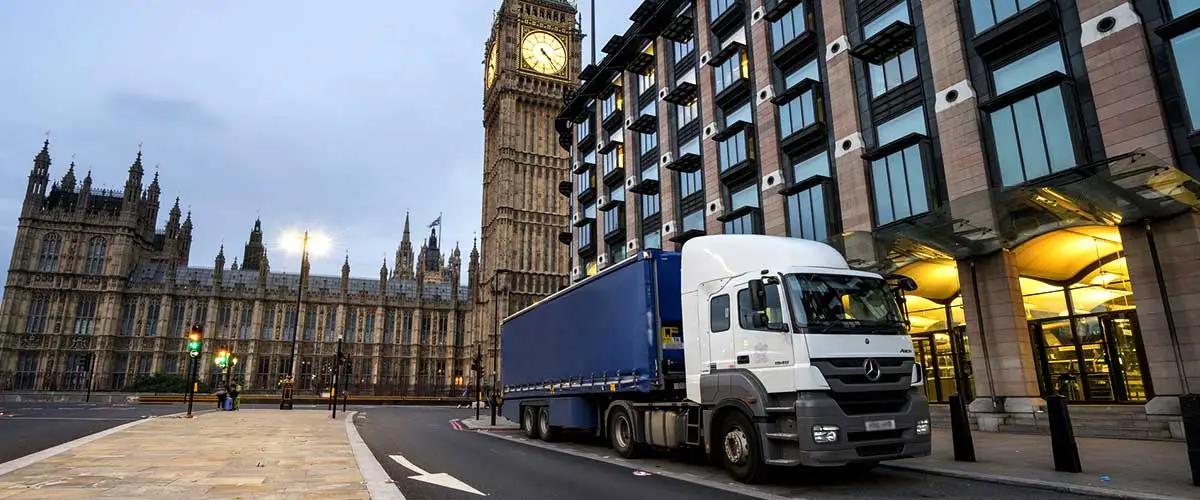 truck parked in London street